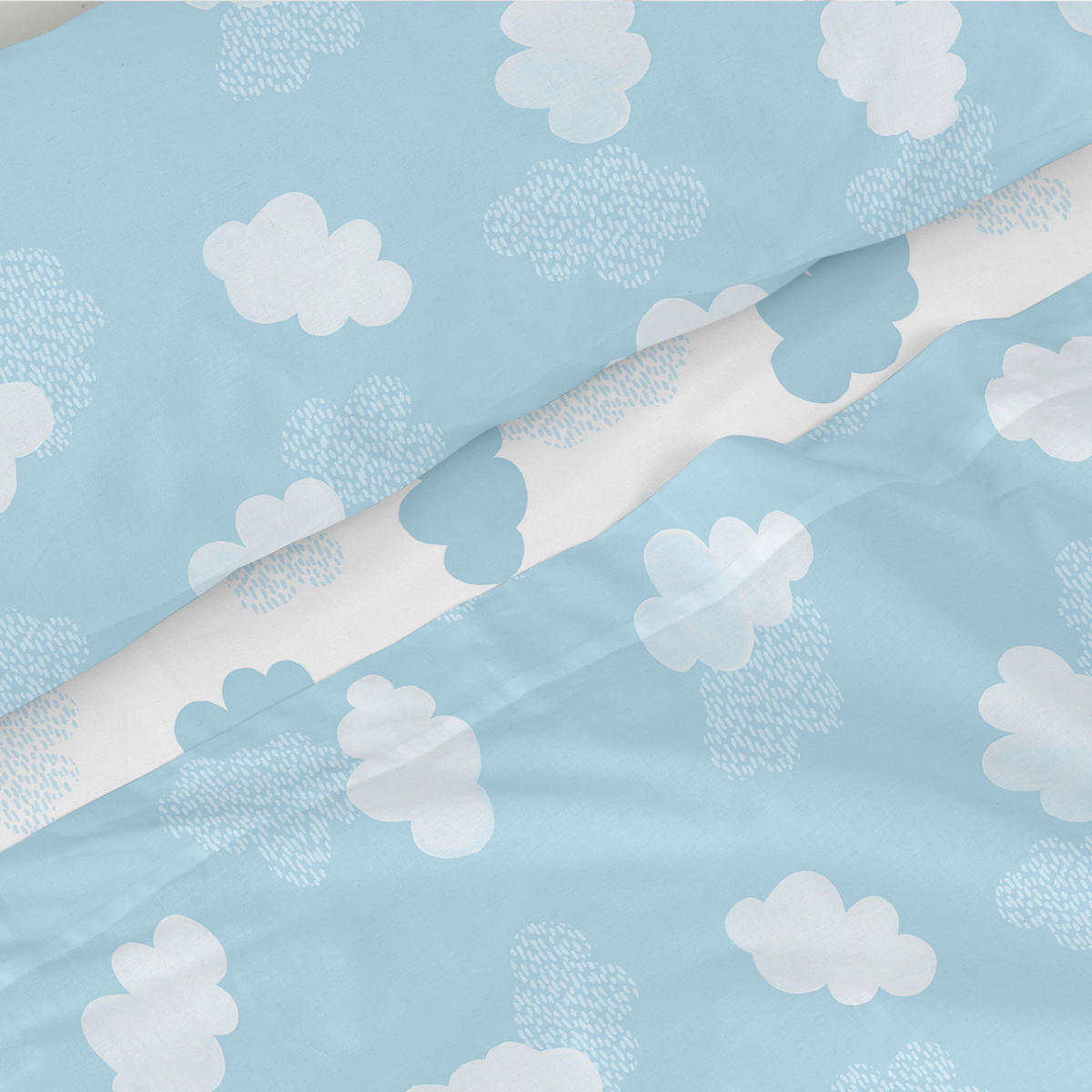 OBERLAKEN set 2 teiliges Clouds Blau 180x270 cm (Komfortgrösse) - Blau, Textil (180/270cm) - Happy Friday