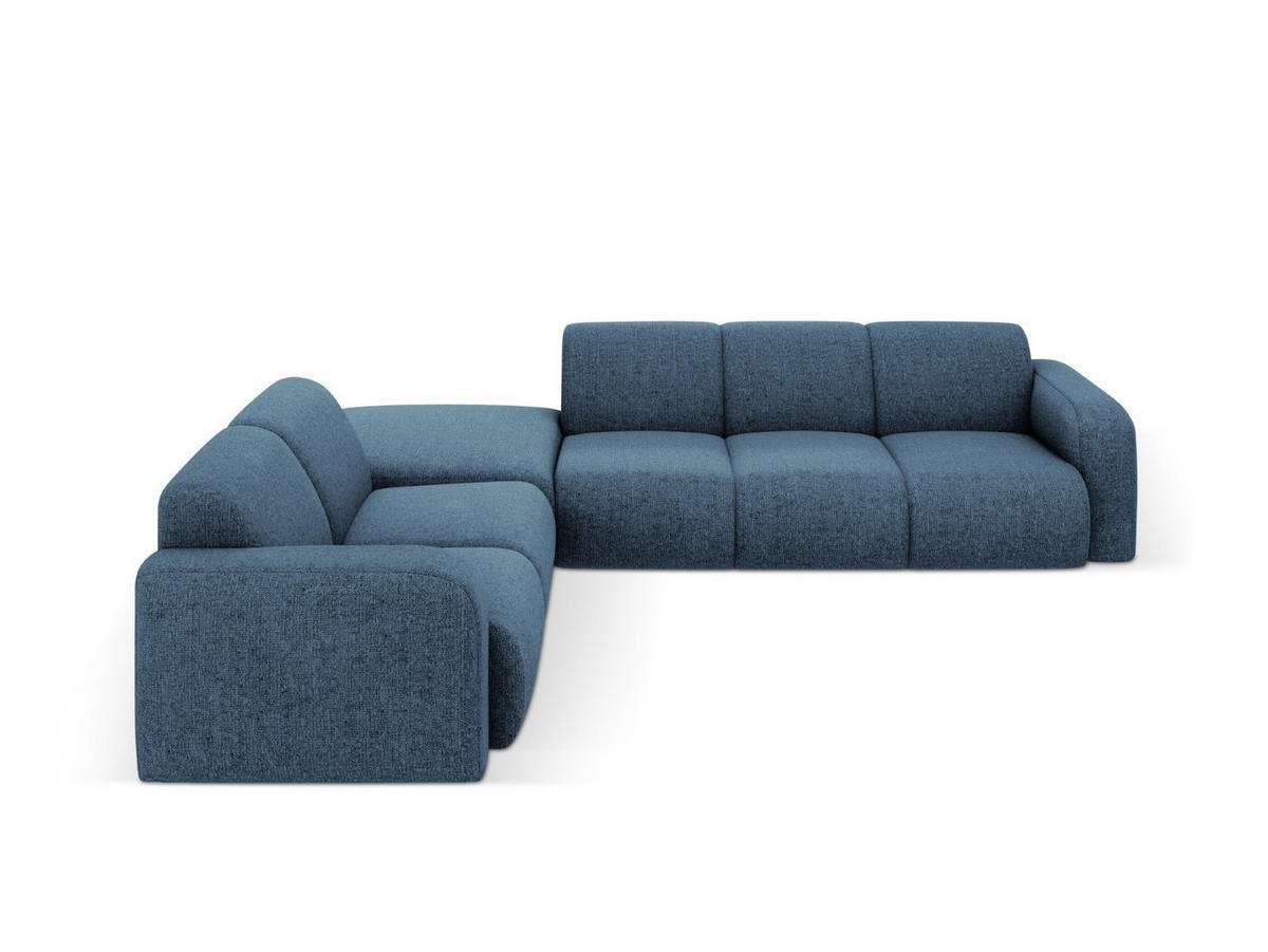 ECKSOFA links Molino aus Chenille-Stoff königsblau 6 Sitzplätze - Blau, Textil (250/315cm) - Micadoni