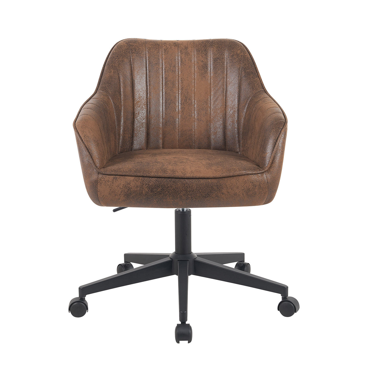 BÜROSTUHL Mika-Elio 2er-Set - Schwarz/Braun, Textil/Metall (60/79/61cm) - DUBI Möbel