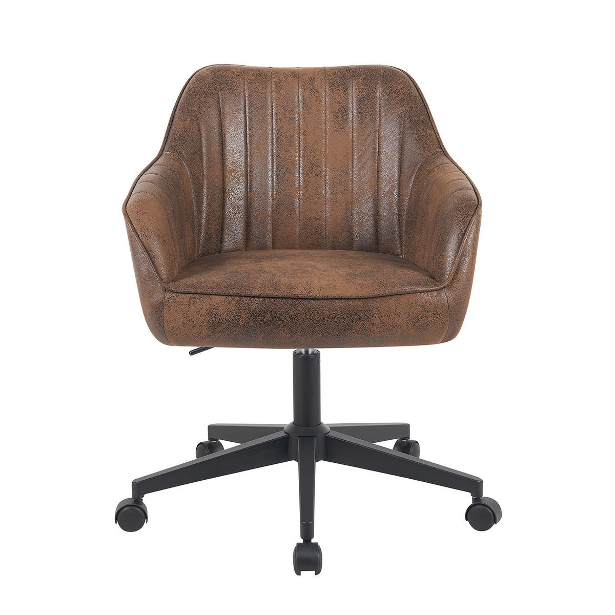 BÜROSTUHL Mika-Elio 2er-Set - Schwarz/Braun, Textil/Metall (60/79/61cm) - DUBI Möbel