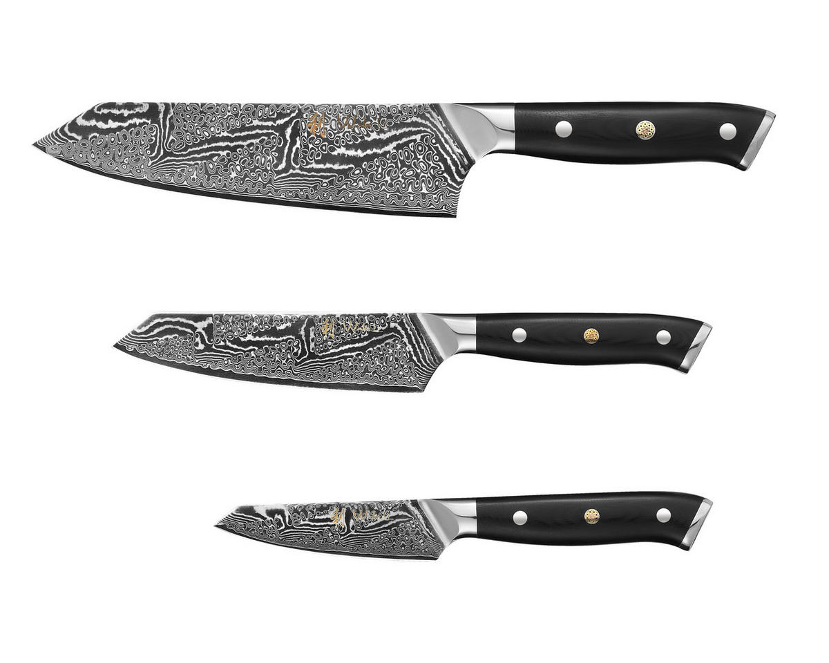 MESSERSET 3-tlg. 10–18 cm - Schwarz, Metall - Wakoli