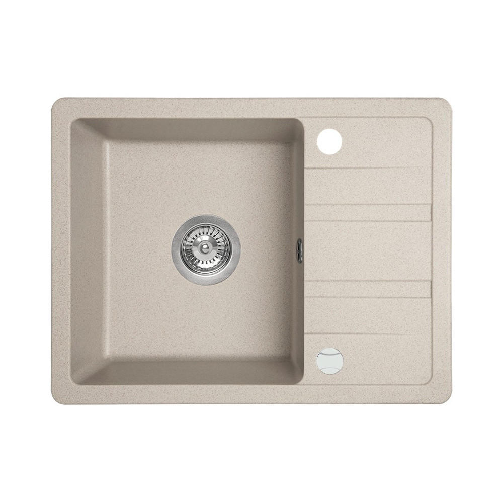 EINBAUSPÜLE Stella Beige, Einzelbecken, 44/58/16,3 cm - Beige, Stein (44/16.3/58cm) - bad land