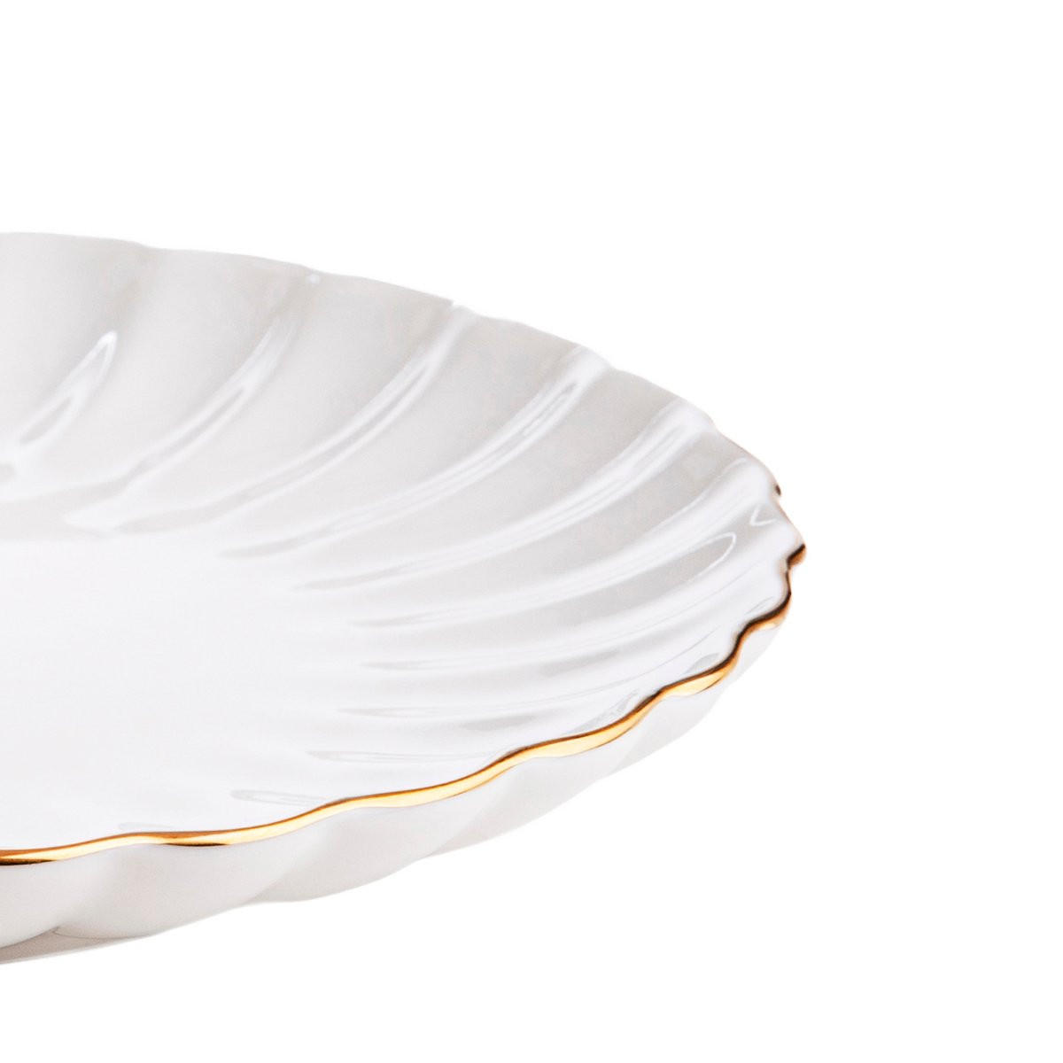 DESSERTTELLER Melida mit Goldrand 20 cm 6er-Set - Weiß, Keramik (20/20/1cm) - Homla
