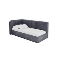 EINZELLBETT Jugendbett mit Bettkasten und Matratze H3/H4, Rechts - AURY 80x200 Dunkelgrau - Titanfarben, Holzwerkstoff/Textil (80/200cm) - ALTDECOR