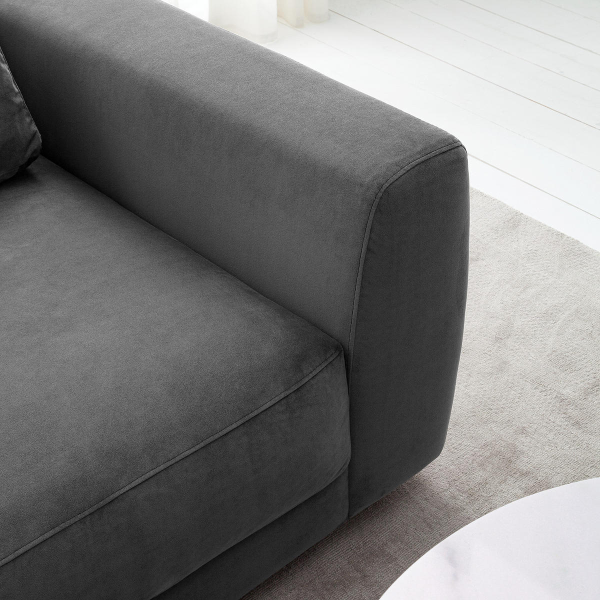 SESSEL - Schwarz/Grau, Kunststoff/Textil (116/80/117cm) - home24