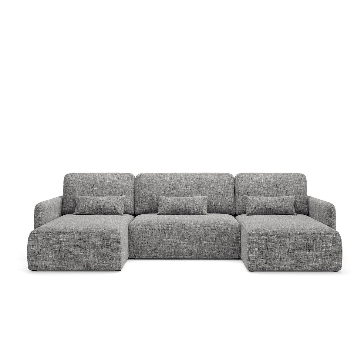 PANORAMASOFA Lazarus 4 Sitzplätze Grau - Grau, Holz (290/86/148cm) - Petits-meubles