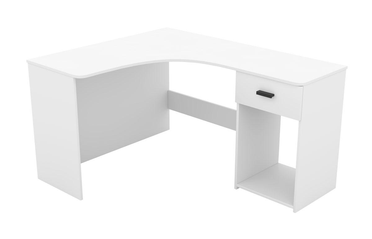 SCHREIBTISCH CANTONE 155x125x75 cm Bürotisch Computertisch, Weiß - Weiß, Holzwerkstoff (125/155/75cm) - MASSENO