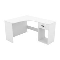 SCHREIBTISCH CANTONE 155x125x75 cm Bürotisch Computertisch, Weiß - Weiß, Holzwerkstoff (125/155/75cm) - MASSENO