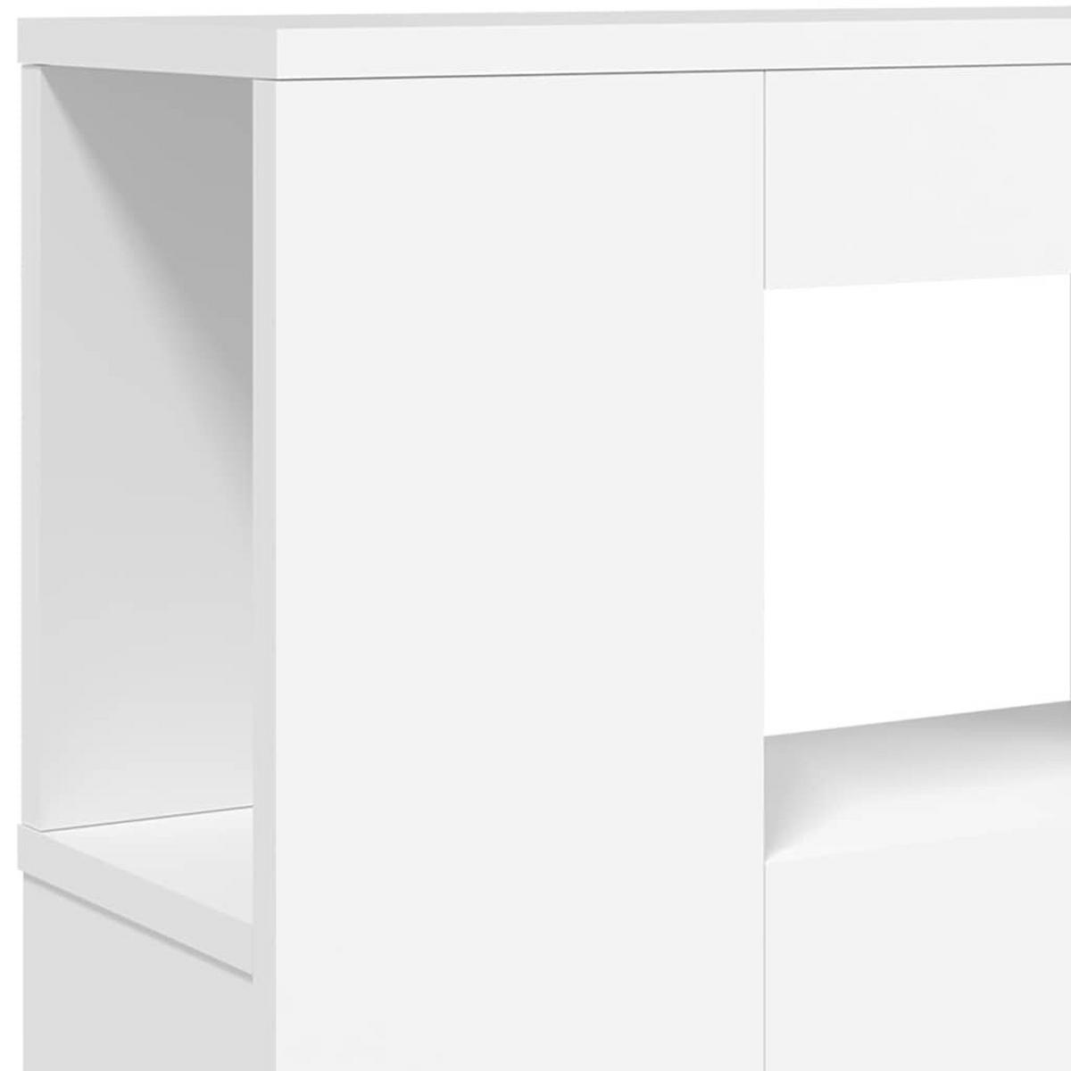 KOPFTEIL mit LED und Ablagen, 180/18,5/103,5 cm, aus Holzwerkstoff, in Weiß - Weiß, Holz (18.5/103.5/180cm) - vidaXL