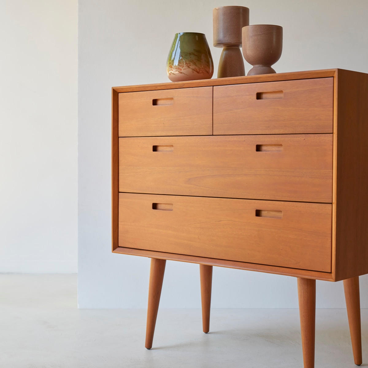 KOMMODE Magda 50's Natur aus Mahagoni - Naturfarben, Holz (92/94/45cm) - Tikamoon