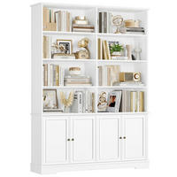 BÜCHERREGAL mit Türen Weiß 185 x 27 x 120 cm - Weiß, Holzwerkstoff (120/185/27cm)