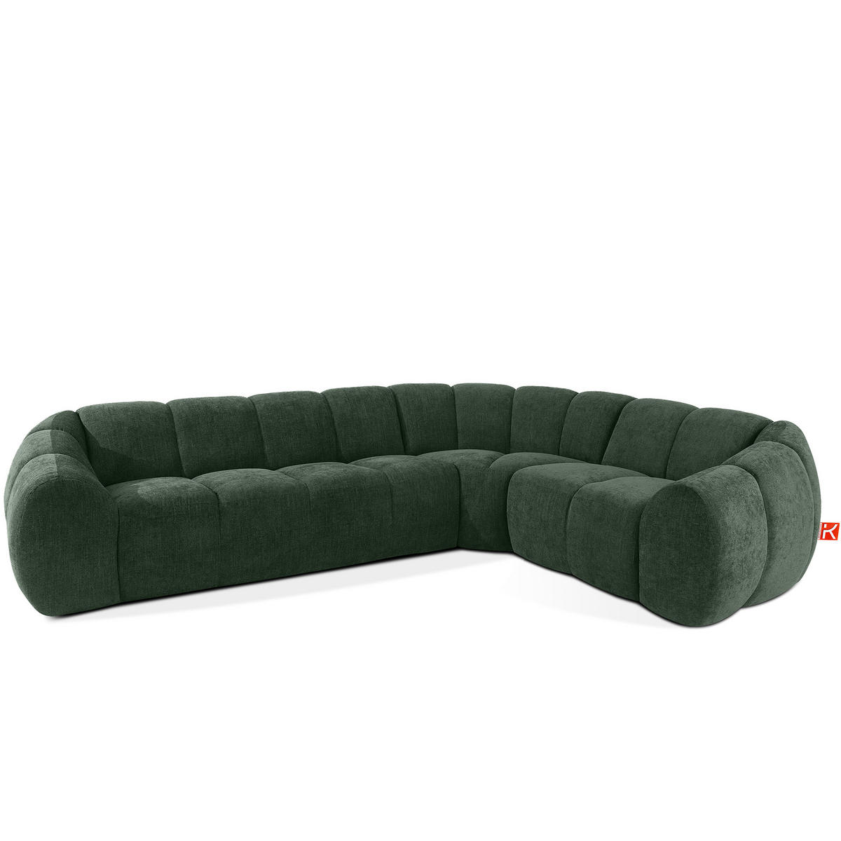 ECKSOFA RECHTS FLAVA, Dunkelgrün - Dunkelgrün, Holz/Holzwerkstoff (310/230cm) - KONSIMO®