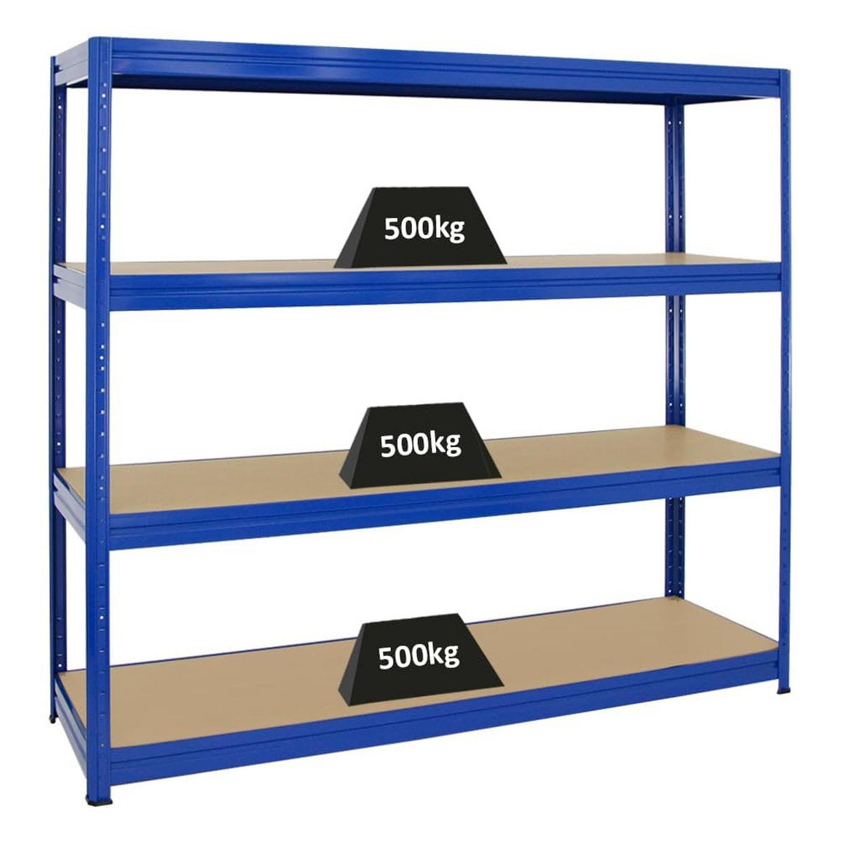 SCHWERLASTREGAL Dino 2er-Set mit 2x 180x200x60 cm Fachlast 600 kg Blau - Blau, Metall (400/180/60cm) - PROREGAL