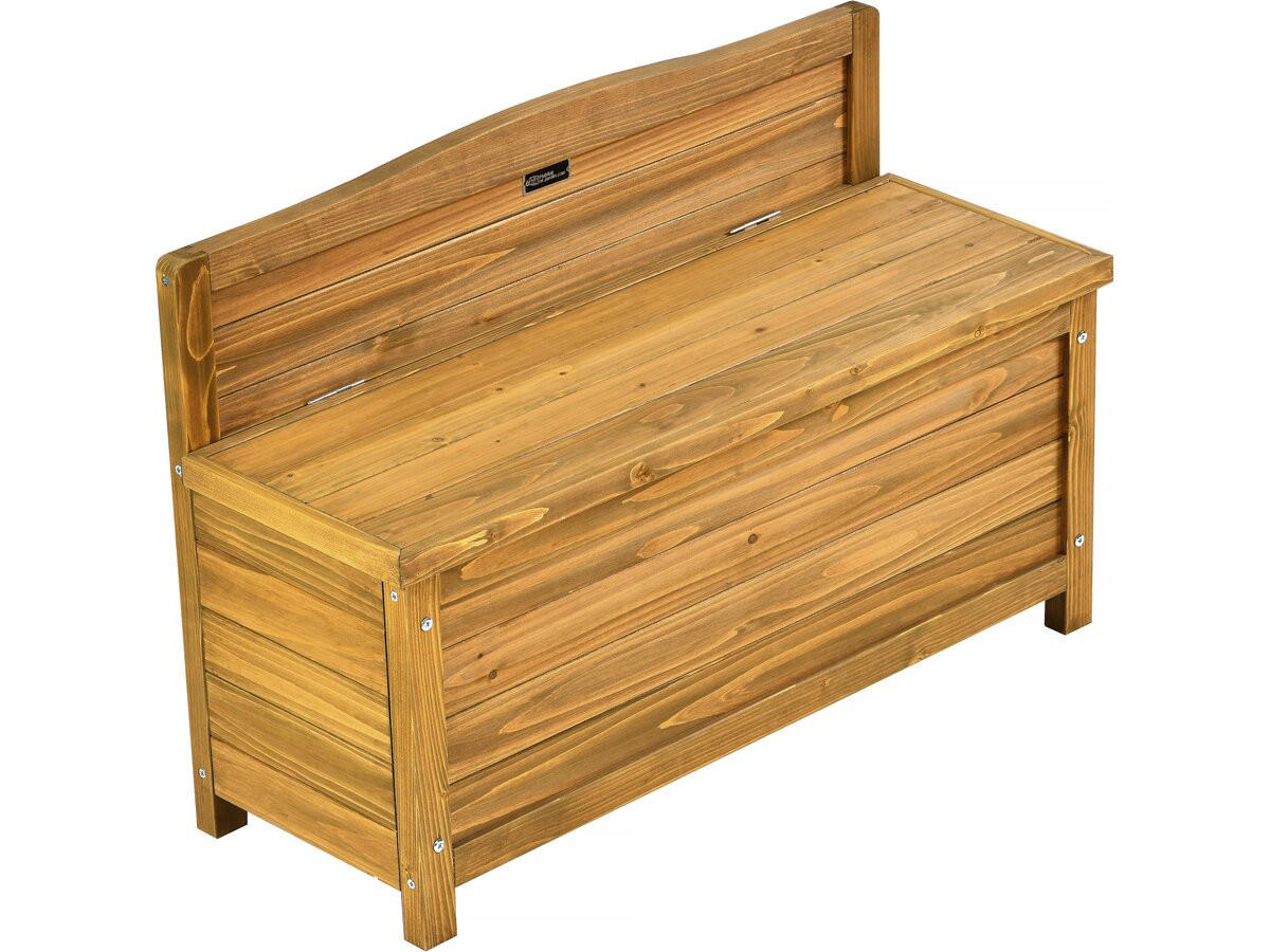 TRUHENBANK Ben Braun - Braun, Holz (90/60/33cm) - Habitat Garten