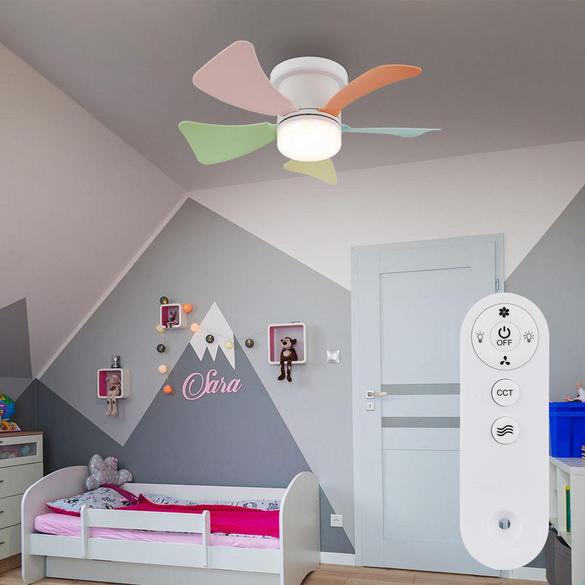 LED DECKENLEUCHTE HINES Bunt Kunststoff - Multicolor, Metall (40.6/40.6/12.6cm) - Globo Lighting