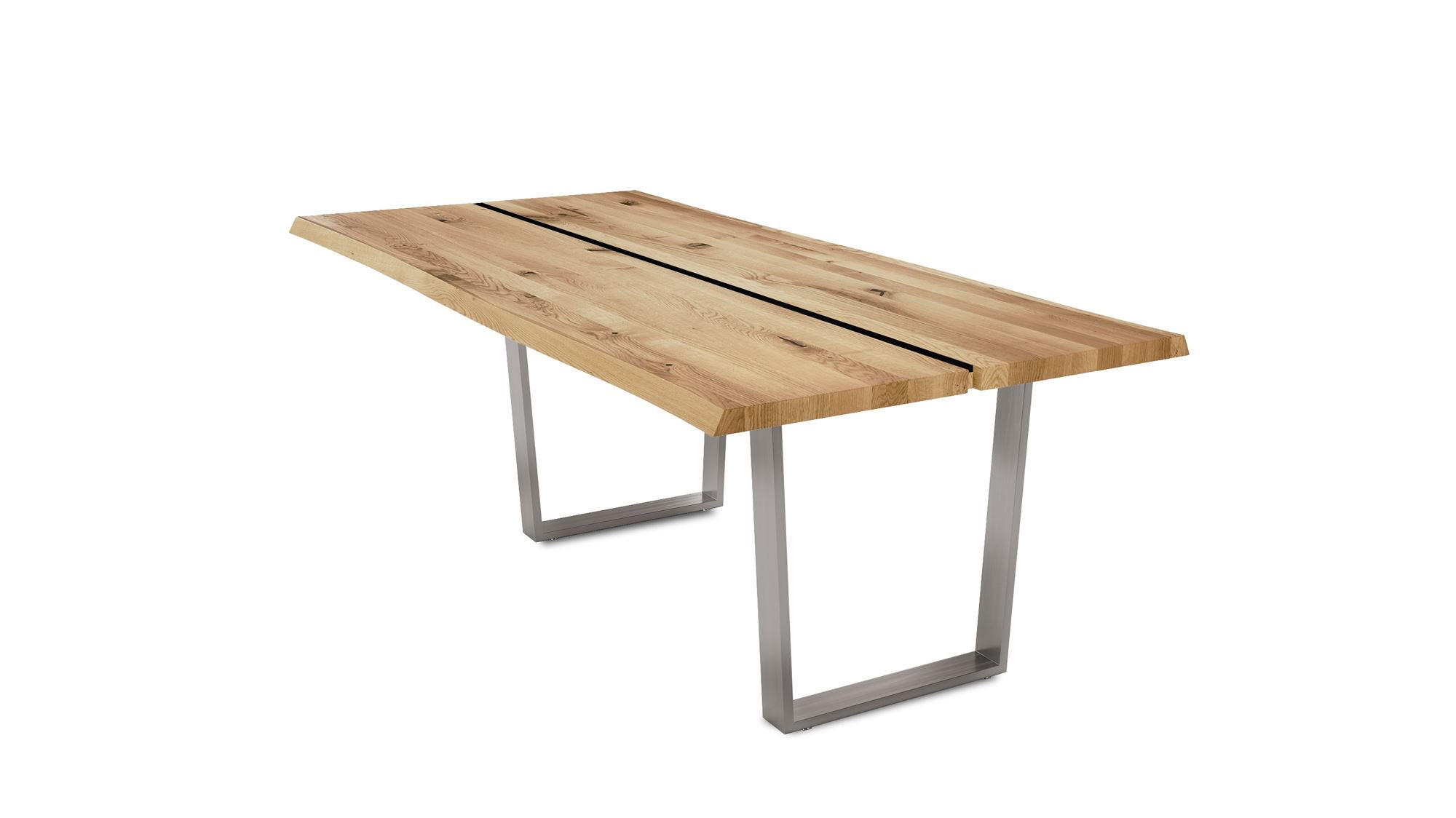 BAUMKANTENTISCH Dannie 8 140x77x90 Massivholztisch Wildeiche geölt - Wildeiche, Holz (140/77/90cm) - 58aufmkessel