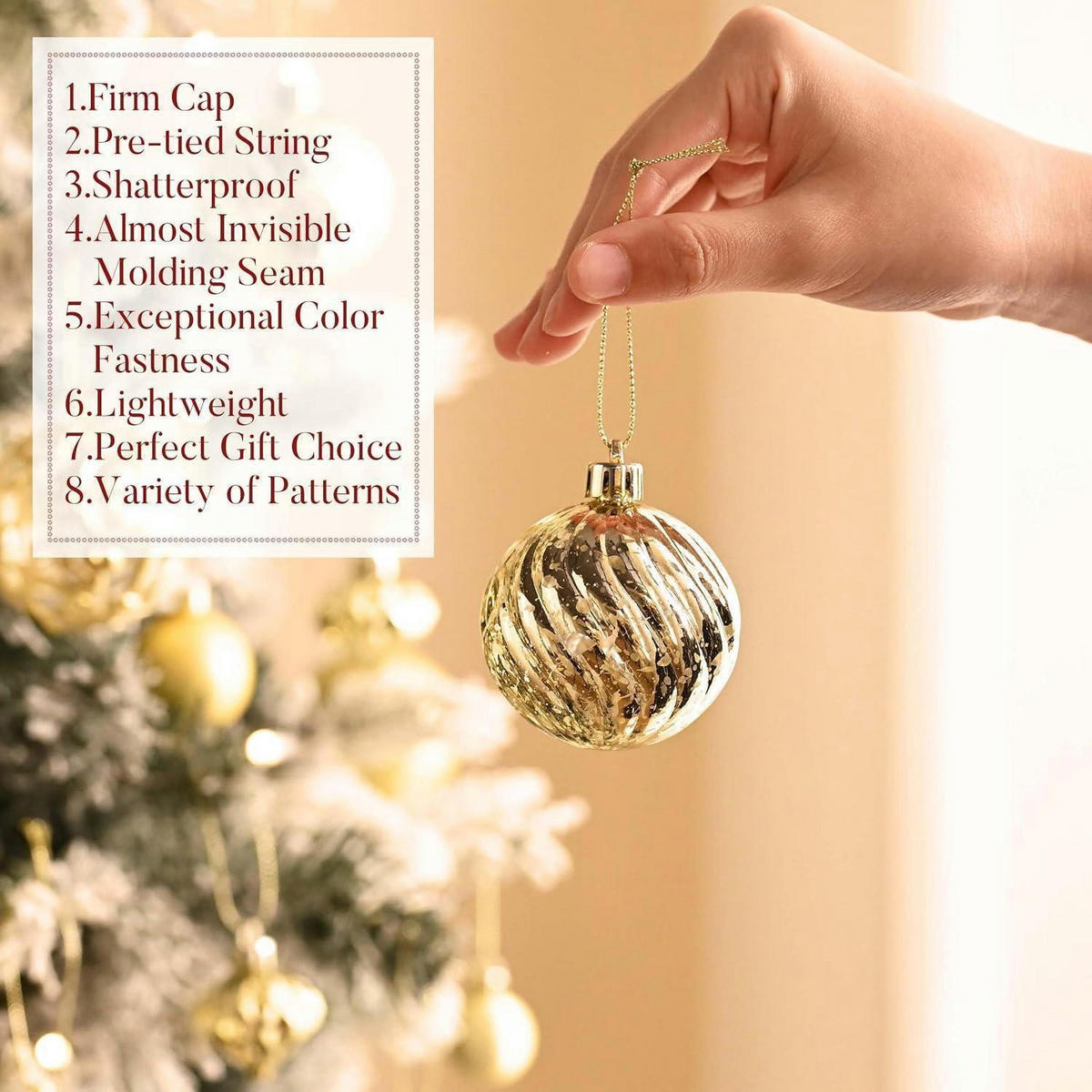 CHRISTBAUMKUGELN 100-teiliges Set Gold - Goldfarben, Kunststoff (6/6/6cm)