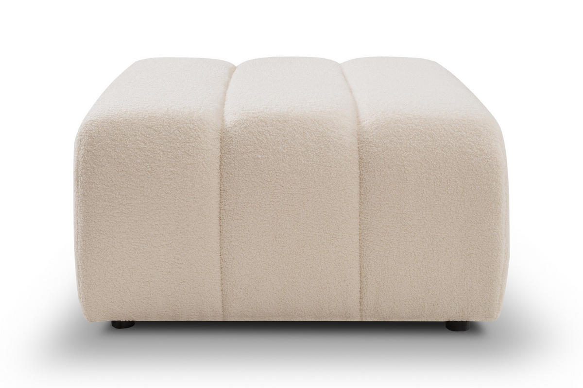 POLSTERHOCKER GIOIA Modern Sitzhocker, Fußhocker Creme - Creme, Holzwerkstoff/Kunststoff (75/41/82cm) - MASSENO