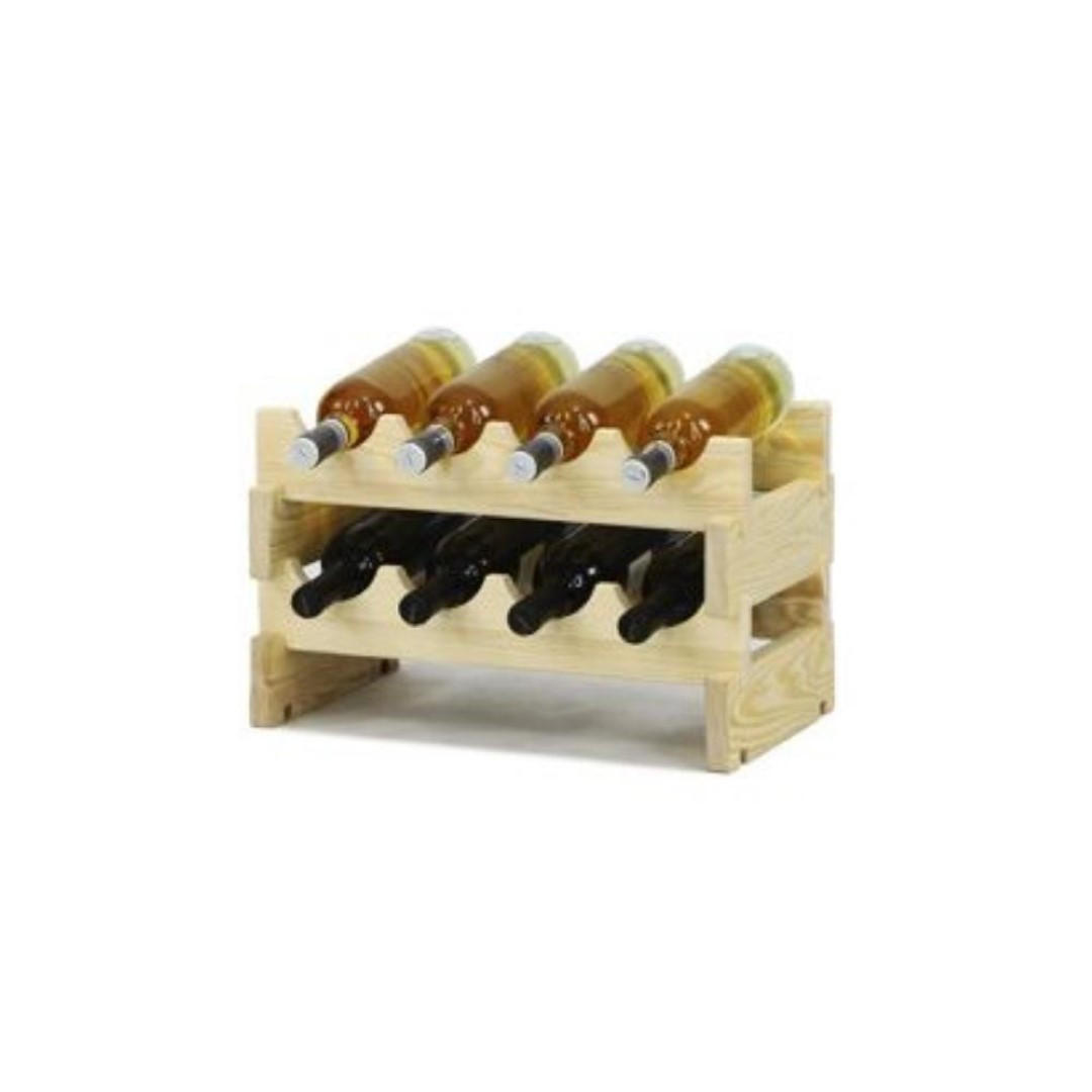 WEINREGAL Vinoteca Flex 24x47x29 cm 8 Flaschen Massives Kiefernholz Natur Unbehandelt - Naturfarben, Holz (47/24/29cm) - PROREGAL