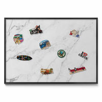 MAGNETTAFEL 100x70 cm Schwarzer Rahmen Zarter Hellmarmor - Birkefarben, Metall (100/70/0.4cm) - TULUP