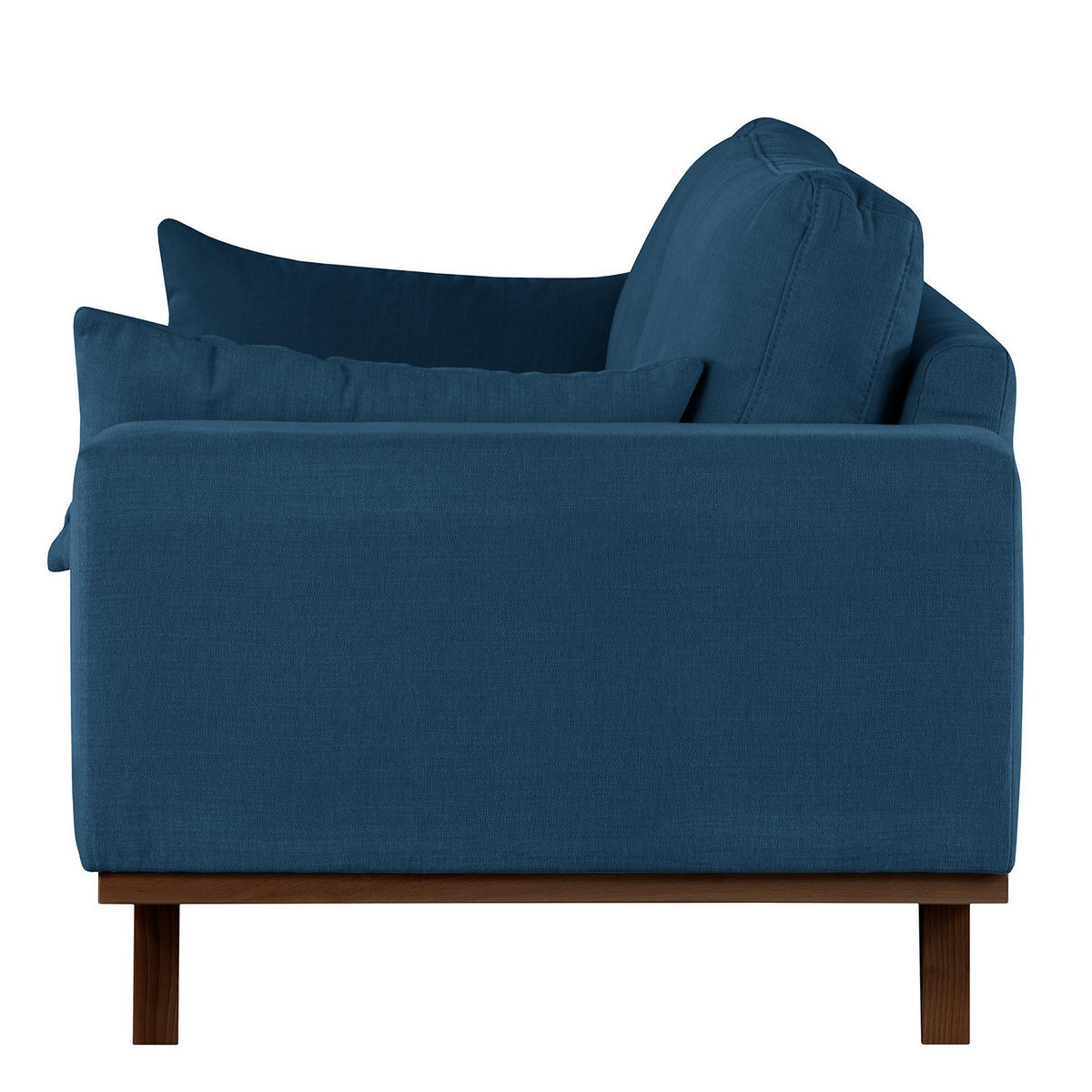 3-SITZER SOFA - Blau/Buchefarben, Holz/Buchenholz (237/81/88cm) - home24