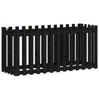 HOCHBEET Latten-Design Schwarz 150x50x70 cm Massivholz Kiefer - Schwarz, Holz (150/70/50cm) - furnicato