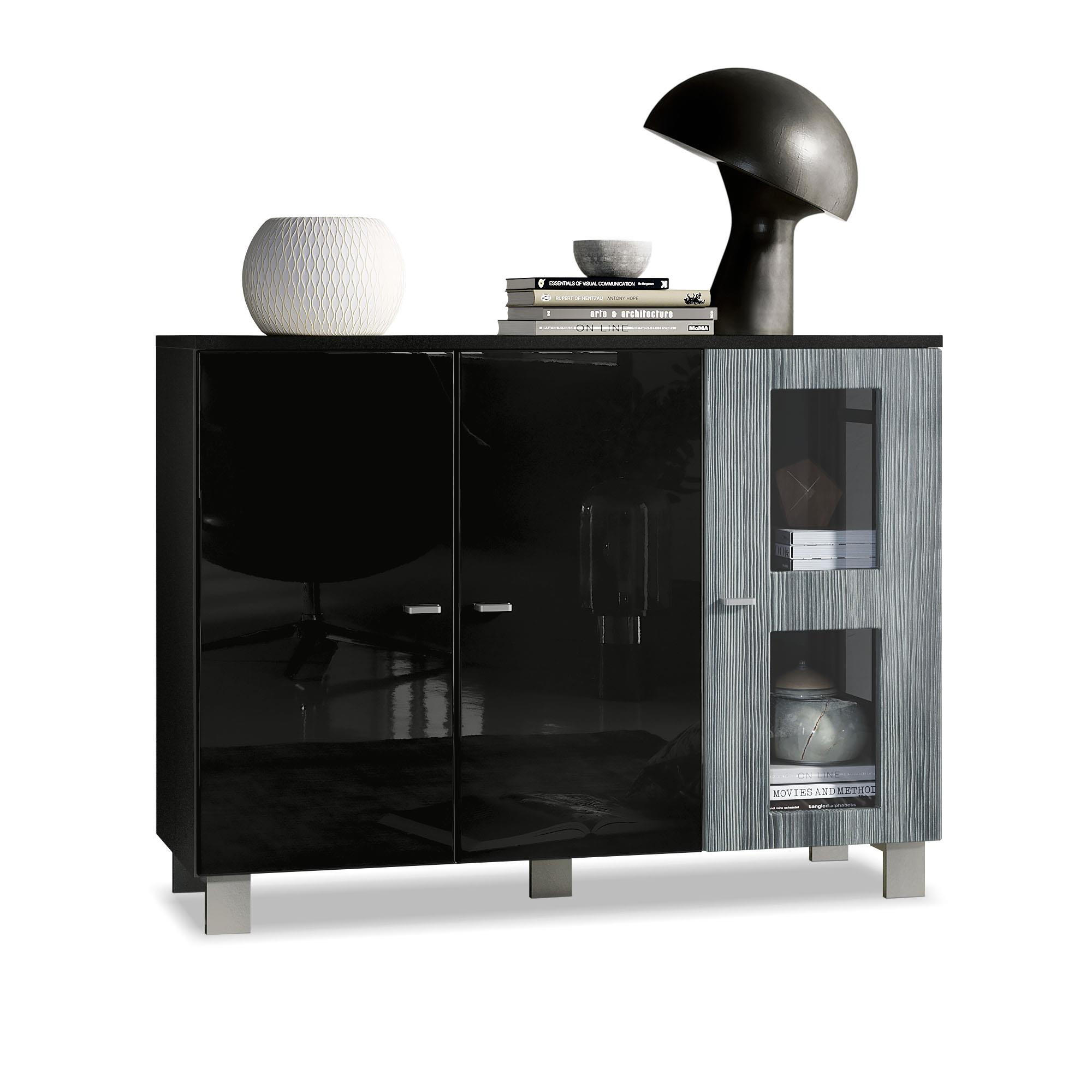 SIDEBOARD Denjo Tür in Avola-Anthrazit - Anthrazit, Holzwerkstoff (107/81/35cm) - Vladon