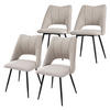 ESSZIMMERSTUHL Beige 4er Set - Beige/Schwarz, Textil/Metall (53/89/57cm) - ML-DESIGN