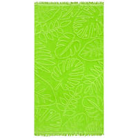 STRANDTUCH Frottee Velours Jacquard Grün 90x170 340g/m² - Klang - Grün, Textil (170/90cm) - LE COMPTOIR DE LA PLAGE