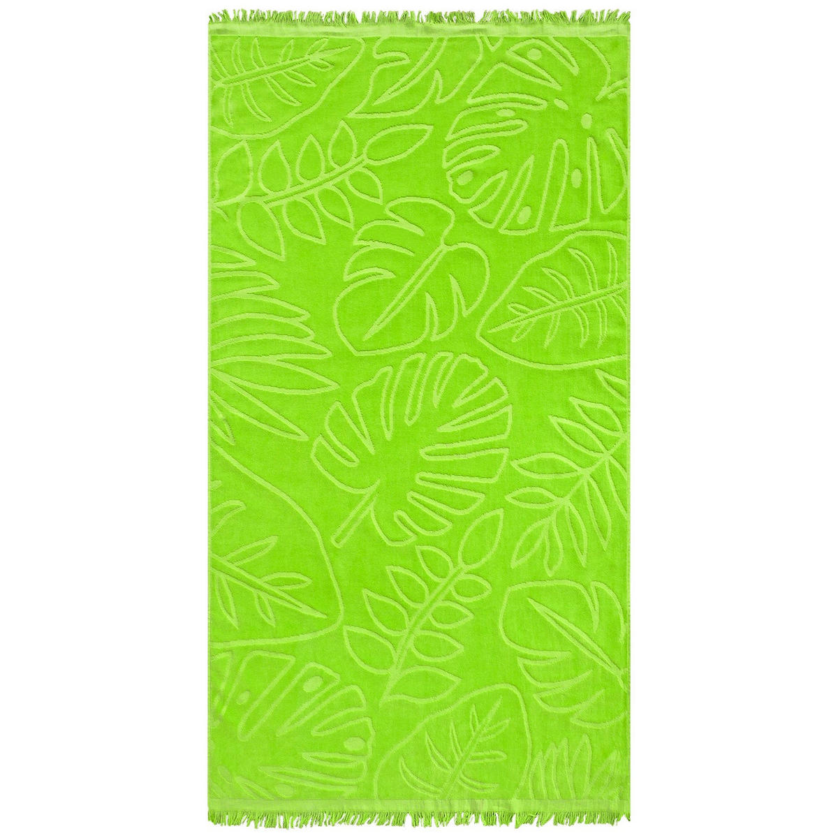 STRANDTUCH Frottee Velours Jacquard Grün 90x170 340g/m² - Klang - Grün, Textil (170/90cm) - LE COMPTOIR DE LA PLAGE