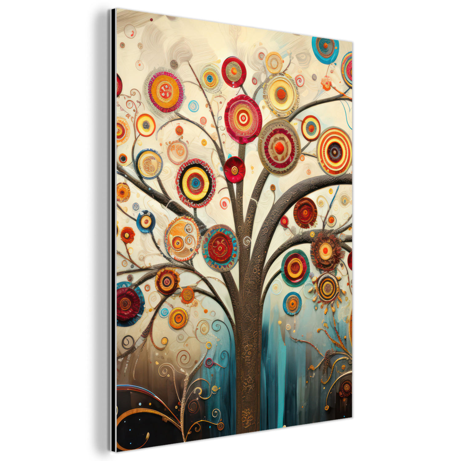 METALLBILD Baum - Baum des Lebens - Farbe 60x80 cm - Braun, Metall (60/80cm) - MuchoWow