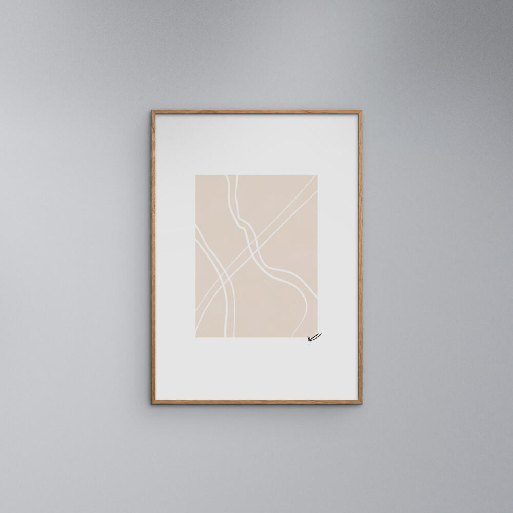 POSTER mit Rahmen N. Atelier - Route - Eichefarben/Naturfarben, Holz/Papier (70/100cm) - Poster&Frame