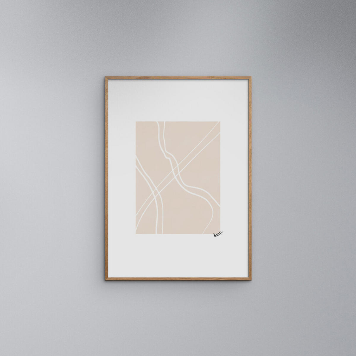 POSTER mit Rahmen N. Atelier - Route - Eichefarben/Naturfarben, Holz/Papier (70/100cm) - Poster&Frame