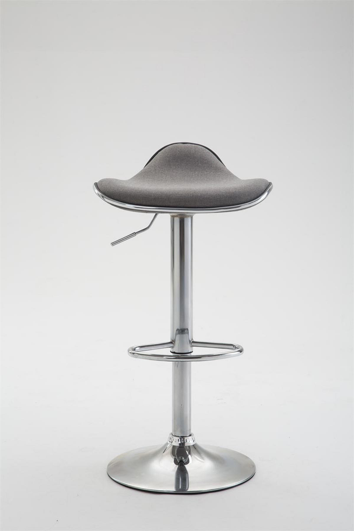 BARHOCKER Stoff hellgrau - Chromfarben/Hellgrau, Textil/Metall (45/71/45cm) - CLP