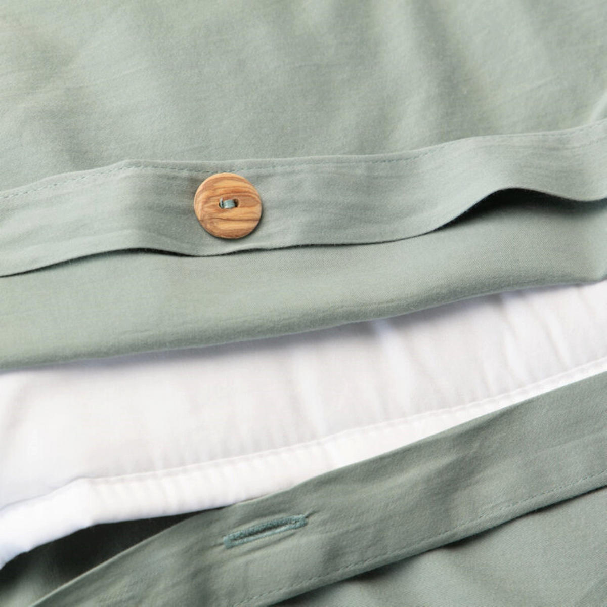 BETTBEZUG. Baumwolle 100%. Satin 300 Fäden. “LISBON” - Grün, Textil (260/240cm) - SOWL