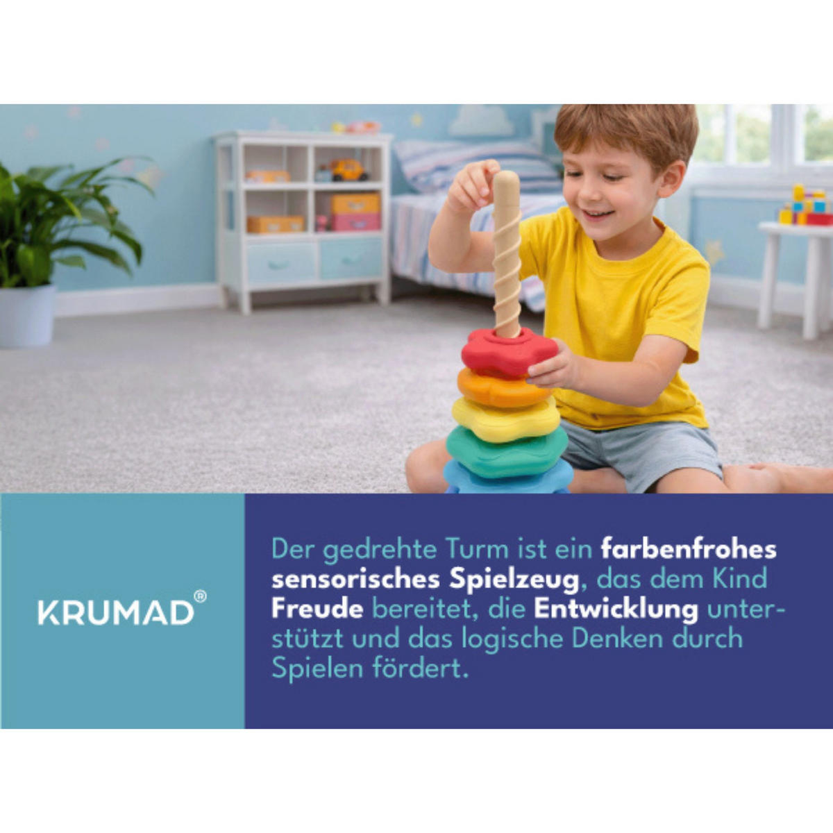 STAPELTURM Kinder Lernspielzeug Baby - Multicolor, Kunststoff (5/5cm) - KRUMAD