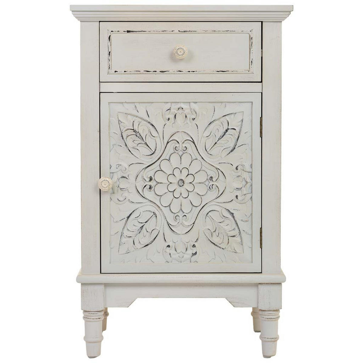 NACHTTISCH aus Holz, weiß, 46x33x74cm - Weiß, Holz (46/74/32.5cm) - Wanderlust