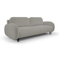 SOFA SOFT RunAgin Mit Schlaffunktion Und Bettkasten, PUR-Schaum, Schwarze Kunststofffüße, lose Rückenkissen, freistehend, 232x109x95 cm Grey - Grau, Holz/Textil (232/95/109cm) - DomoHome