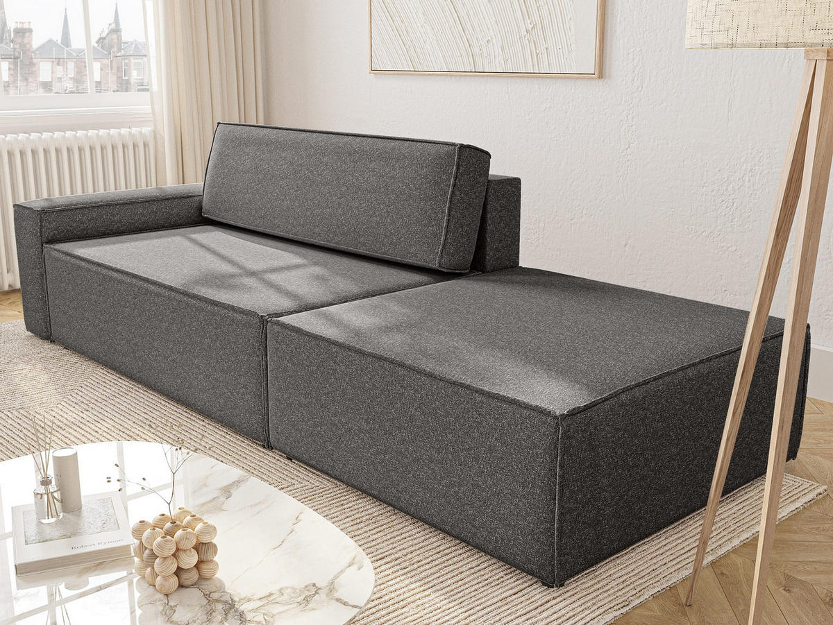 SCHLAFSOFA Lummo Si mit Schlaffunktion, Graphit - Graphitfarben, Textil (263/70/100cm) - Fedve