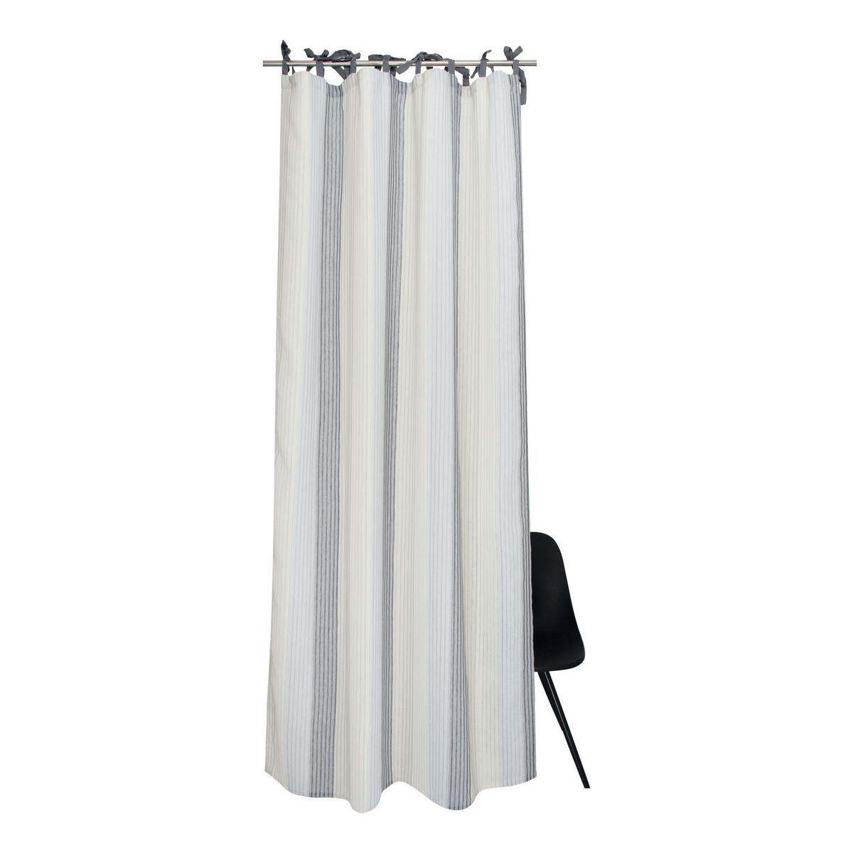 SCHLAUFENVORHANG MIT STREIFEN STROKE Halbtransparent - Grau, Textil (130/0.5/250cm) - Tom Tailor