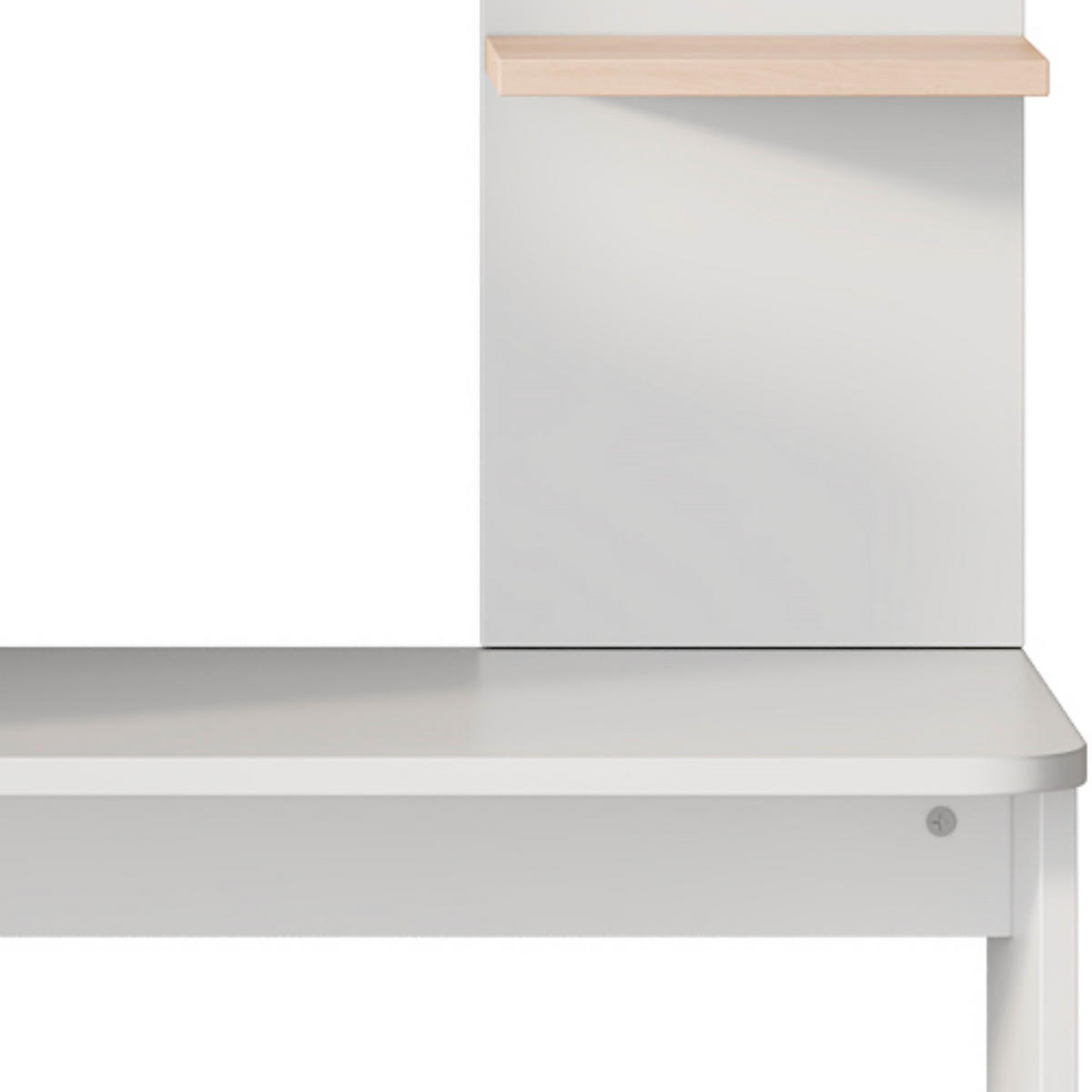 SCHREIBTISCH 123,5/45/168,5 cm weiß mit Holzkontrast und Stauraum - Naturfarben, Holzwerkstoff (123.5/45/168.5cm) - OKWISH