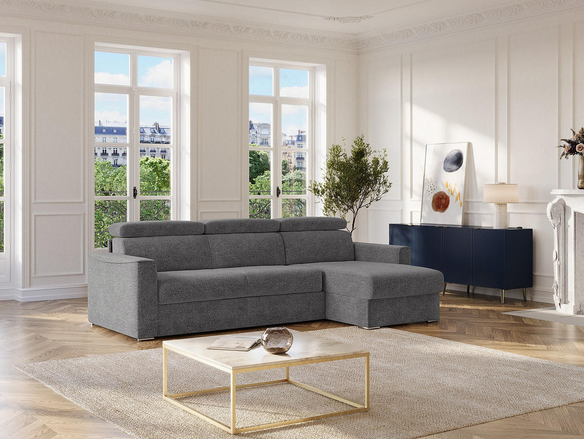 SCHLAFSOFA - 5 Personen - Stoff - Anthrazitgrau - - Anthrazit, Textil (302/97/223cm) - Vente-Unique