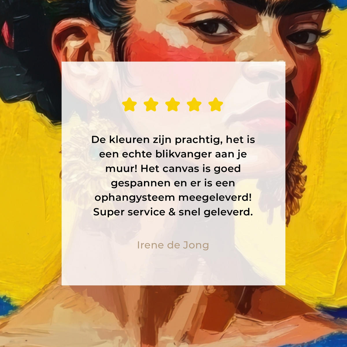 LEINWANDBILD Frida Kahlo - Frau - Gelb - Blau - Blumen 80x120 cm - Gelb, Textil (80/120cm) - MuchoWow