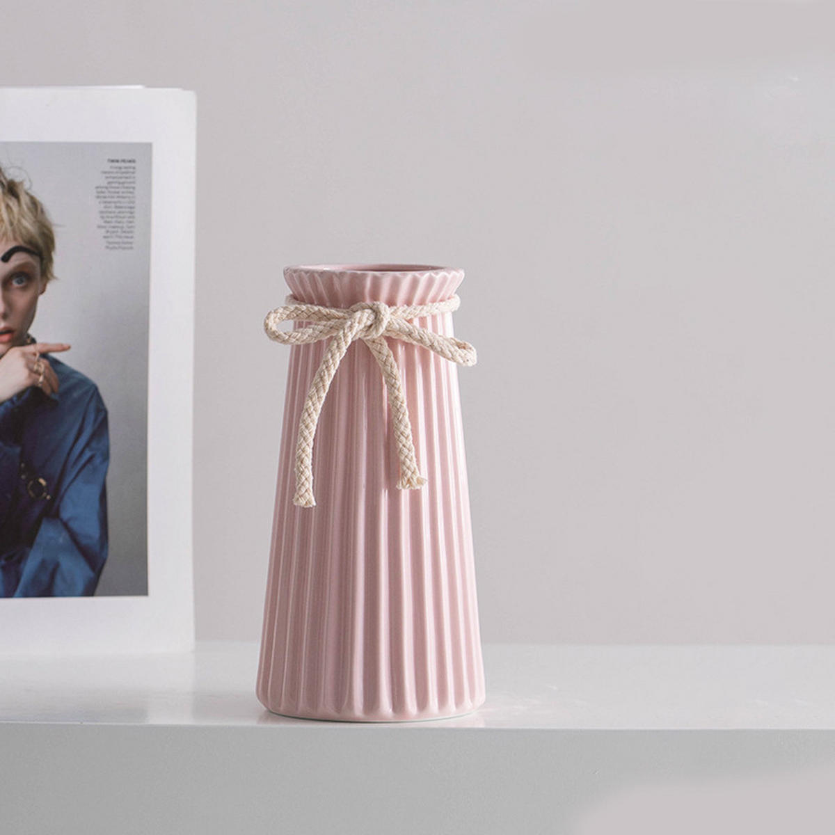VASE 11.5x11.5 x 24.5 cm Keramik - Pink, Keramik (24.5cm) - LIBRATON