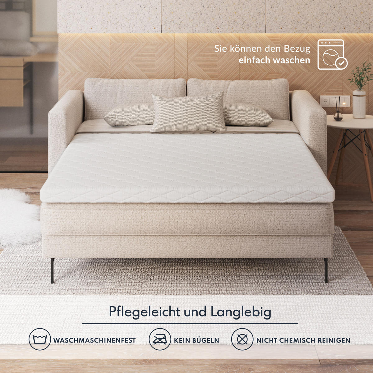 TOPPER Malta Kokos Latex - Weiß, Textil (90/200cm) - FDM