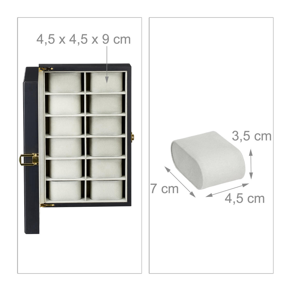 UHRENBOX - Multicolor, Glas/Holzwerkstoff (31/8/20cm) - Relaxdays