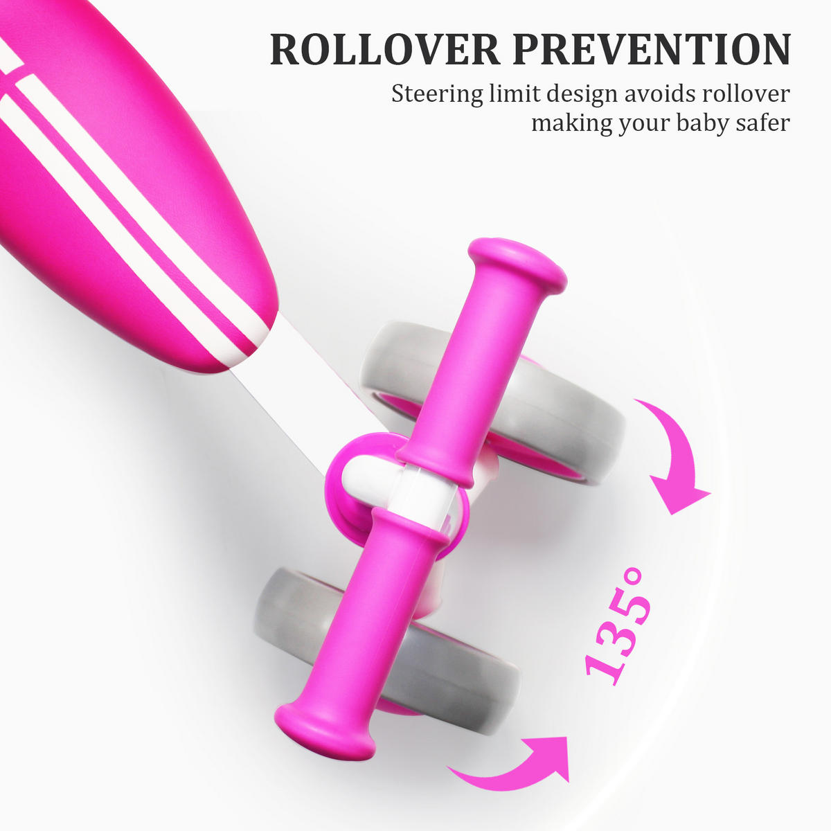 LAUFRAD KINDER LED-Räder verstellbarer Sitz, 1–3 Jahre, 36cm, Rosa - Pink, Metall (51/22/36cm) - Ayeku