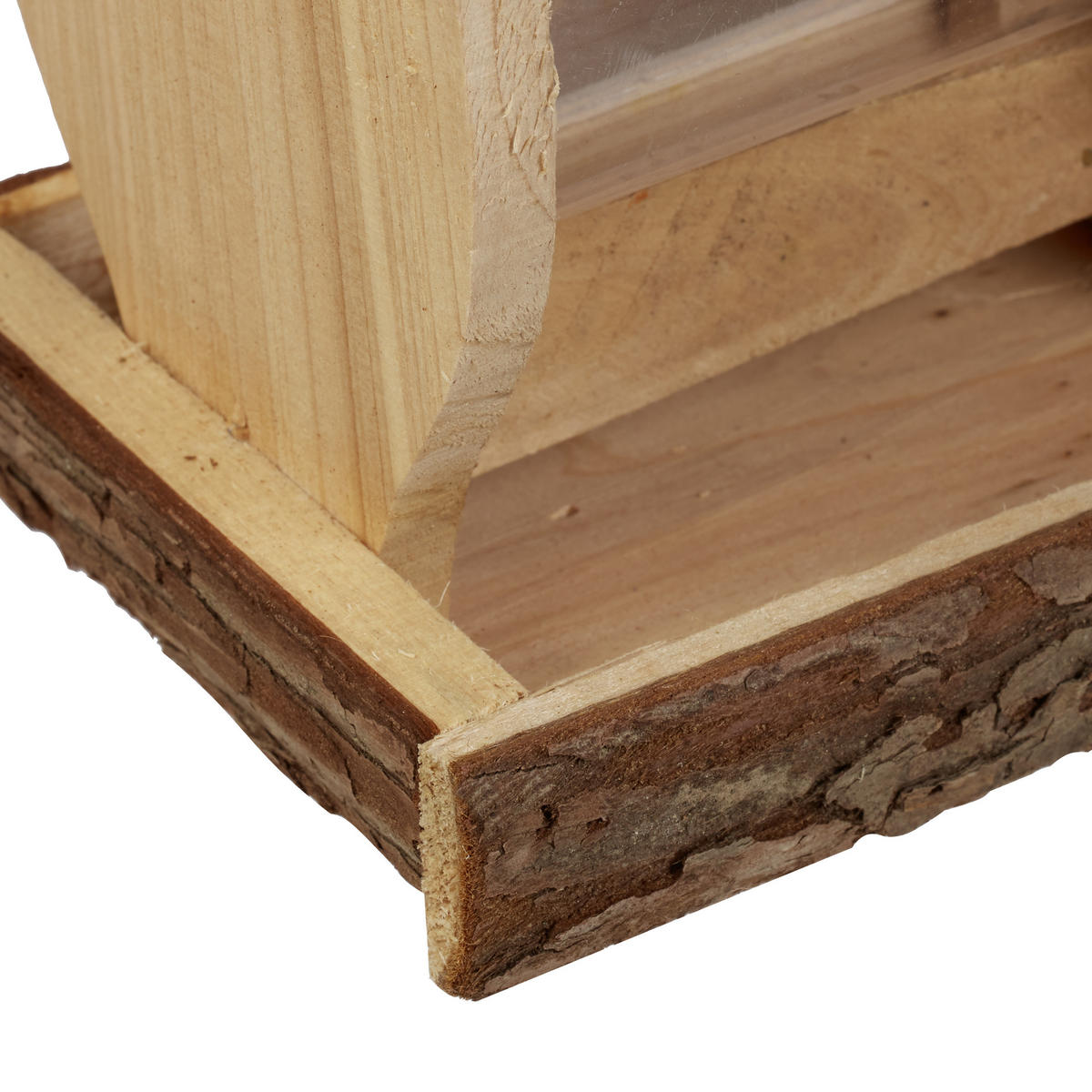VOGELFUTTERHAUS - Hellbraun, Holz/Kunststoff (15/19.5/12.5cm) - Relaxdays