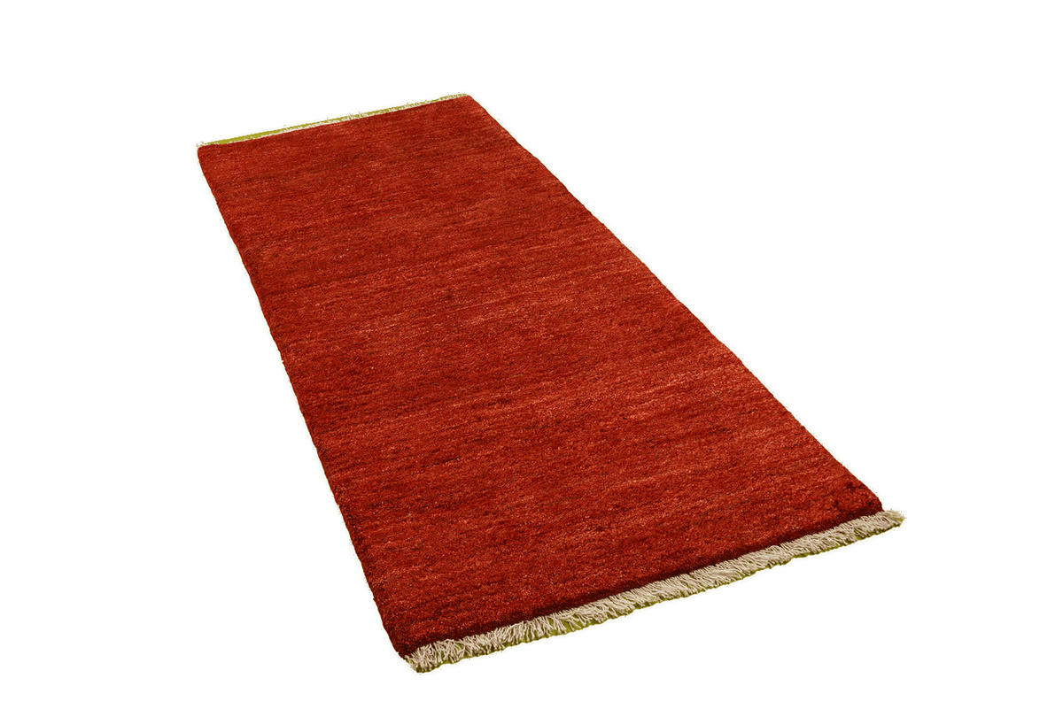 TEPPICH Gabbeh Rot 199/79 cm Schurwolle - Rot, Textil (79/199cm) - Looma