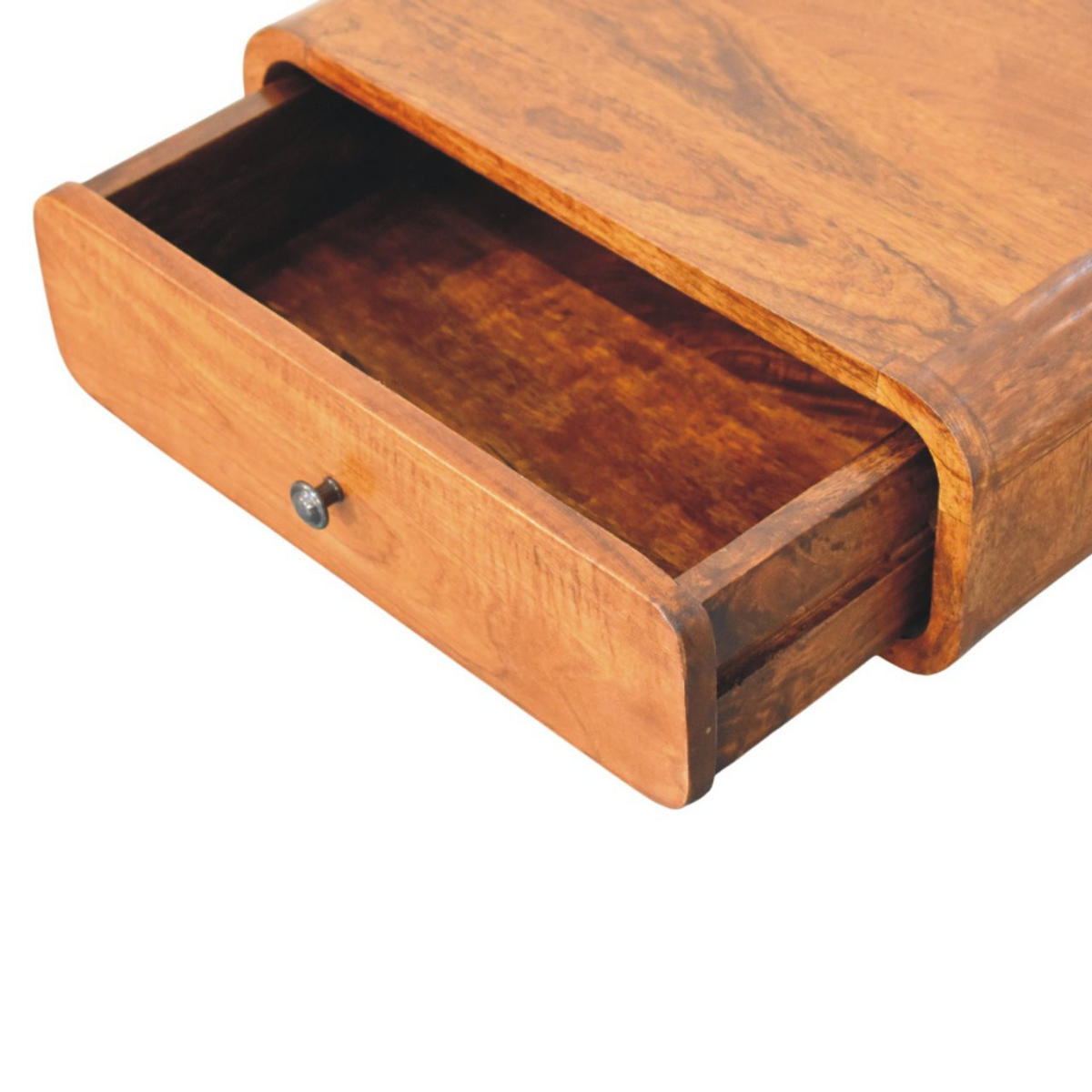 NACHTTISCH Avora Wandmontiert mit 1 Schublade, Braun - Messingfarben/Braun, Holz/Metall (45/15/32cm) - Artisan Furniture